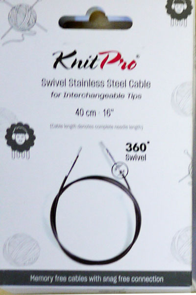 ニットプロ 付け替え輪針 回転式 スイーベル ブラックケーブル 40cm用 10671【KN】 ケーブルが回転します 編み物 手あみ