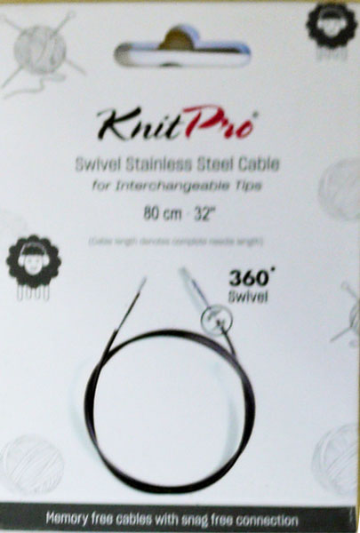 ニットプロ 付け替え輪針 回転式 スイーベル ブラックケーブル 80cm用 10674 【KN】 ケーブルが回転します 編み物 手あみ