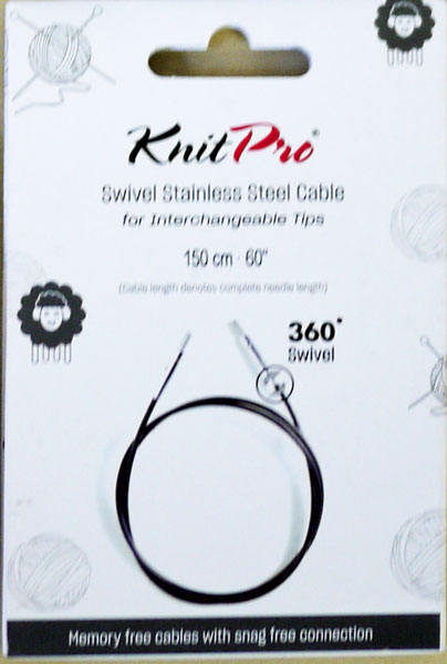 ニットプロ 付け替え輪針 回転式 スイーベル ブラックケーブル 150cm用 10677【KN】 ケーブルが回転します 編み物 手あみ