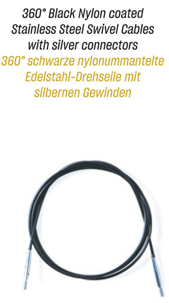 ニットプロ 付け替え輪針 回転式 スイーベル ブラックケーブル 60cm用 10673 【KN】 ケーブルが回転します 編み物 手あみ