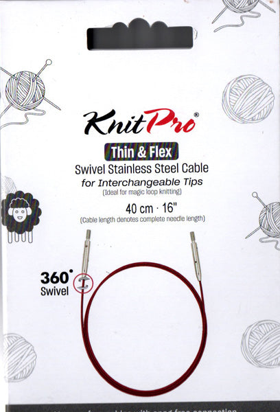 ニットプロ 付け替え輪針 回転式 Thin&Flex ケーブル 40cm用 10691 【KN】パープルケーブル マットゴールドコネクタ ケーブルが回転します 編み物 手あみ