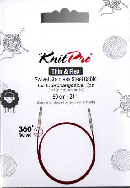 ニットプロ 付け替え輪針 回転式 Thin&Flex ケーブル 60cm用 10693 【KN】パープルケーブル シルバーコネクタ ケーブルが回転します 編み物 手あみ