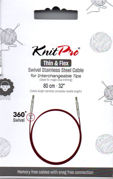 ニットプロ 付け替え輪針 回転式 Thin&Flex ケーブル 80cm用 10694 【KN】パープルケーブル シルバーコネクタ ケーブルが回転します 編み物 手あみ