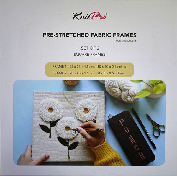 パンチニードル ニットプロ 正方形ファブリックフレーム 21010SQUARE FRAMES (SET OF 2)【KN】2個セット 刺しゅう布