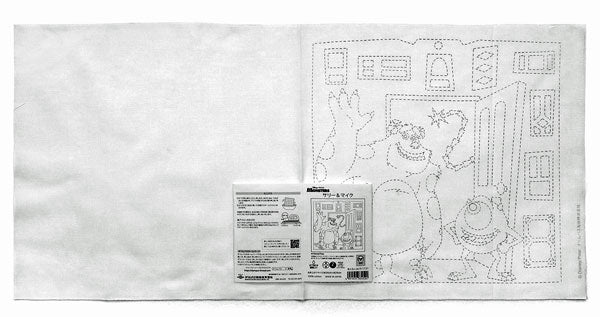 花ふきん 布パック サリー&マイク H1131 (布地:白) オリムパス 【KY】 Olympus 刺し子 手芸 手づくり ディズニー