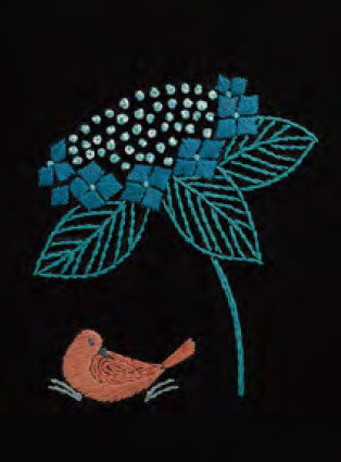 DMC 刺しゅうキット JPT44 紫陽花と雨宿り-6月- 【KY】 マカベアリス 12ヶ月のモチーフとことり