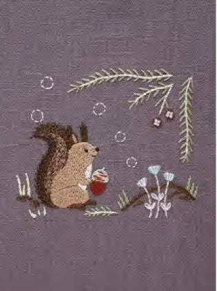 DMC 刺しゅうキット JPT63 雪にワクワクするエゾリスさん 【KY】 Chicchi 森で暮らす動物たちの12ヶ月 刺繍キット