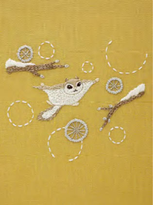 DMC 刺しゅうキット JPT64 冬の空を舞うエゾモモンガさん 【KY】 Chicchi 森で暮らす動物たちの12ヶ月 刺繍キット