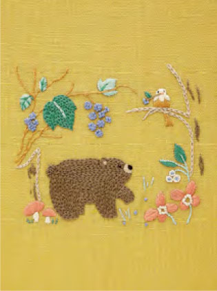 DMC 刺しゅうキット JPT71 実りの秋をお散歩するクマさん 【KY】 Chicchi 森で暮らす動物たちの12ヶ月 刺繍キット