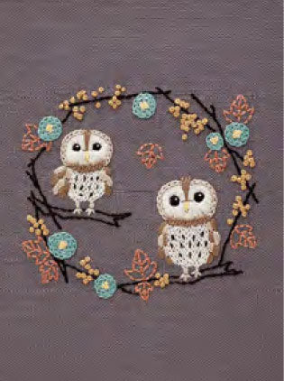 DMC 刺しゅうキット JPT72 金木犀の香りを楽しむフクロウさん 【KY】 Chicchi 森で暮らす動物たちの12ヶ月 刺繍キット
