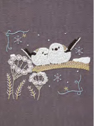 DMC 刺しゅうキット JPT74 冬の森で寄り添うシマエナガさん 【KY】 Chicchi 森で暮らす動物たちの12ヶ月 刺繍キット