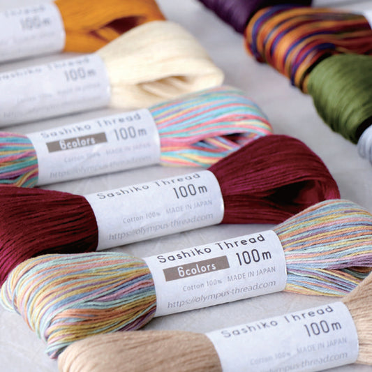 刺し子糸 Sashiko Thread 100m 2025 段染め 新色 オリムパス 【KY】 大かせ 大巻 刺し子 さしこ 刺しゅう糸