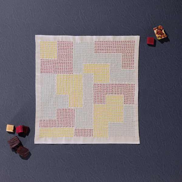 刺し子キット Textile lab ブロック SK-450 (布地:アーモンドミルク) オリムパス 【KY】Olympus 花ふきん 刺し子 キット