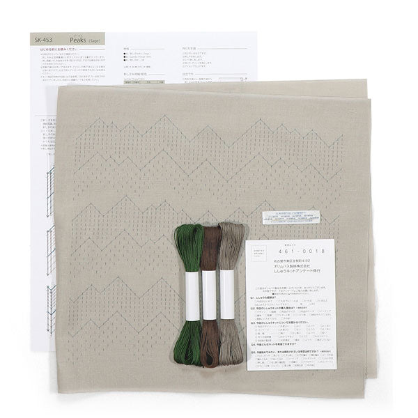 刺し子キット Textile lab ピークス SK-453 (布地:サージ) オリムパス 【KY】Olympus 花ふきん 刺し子 キット