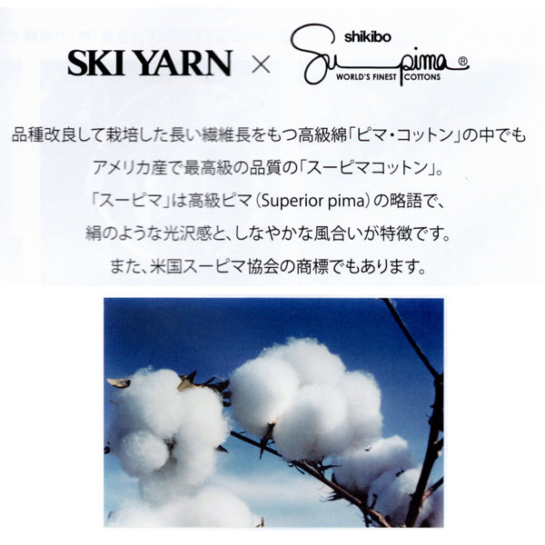 スーピマコットン 色B スキー毛糸 【KY】 サマーヤーン 毛糸 編み物 並太