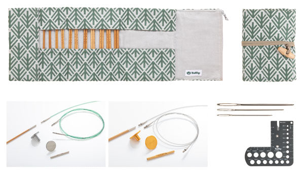 限定品 CarryC キャリーシー ロング Komorebi グリーン こもれび TCC-18 【KN】切り替え式 竹輪針セット チューリップ 編み針