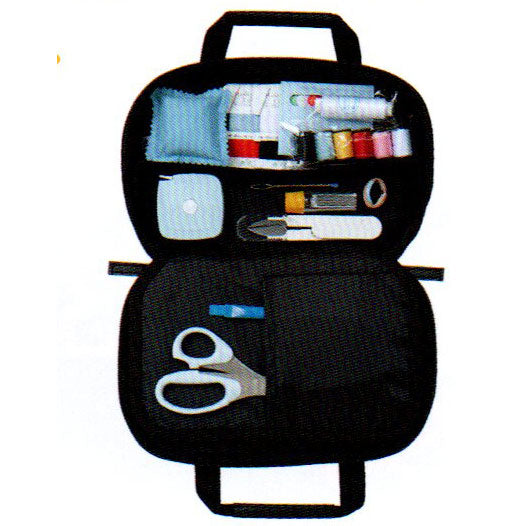 ソーイングセット オープンファスナーバッグ 638-7 ブラック ミササ 【KY】洋裁用具セット