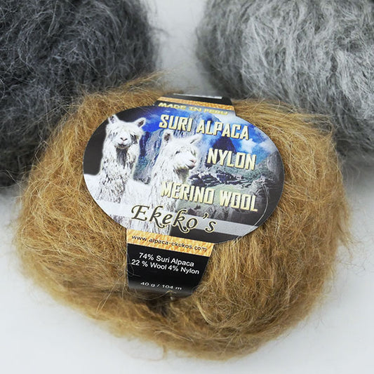 EKEKO's SURI ALPACA NYLON MERINOWOOLスーリーアルパカ トラリク Tlyarik オリジナル(ペルー製)3F 【KN】毛糸 編み物 アルパカ 高級獣毛糸 極太