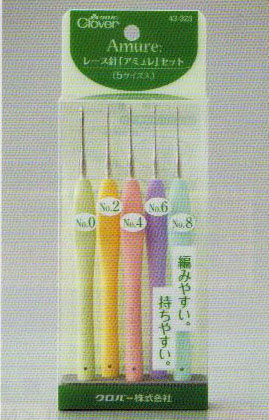 レース針 アミュレセット 43-323 クロバー 【KN】 0号、2号、4号、6号、8号 amazon