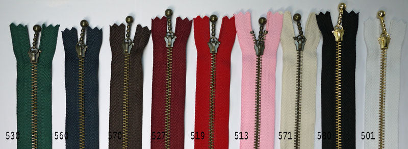 ボールチェーンファスナー(金) 20cm YKK 【KN】 2F 玉付 ファスナー (3MGC-20BL)