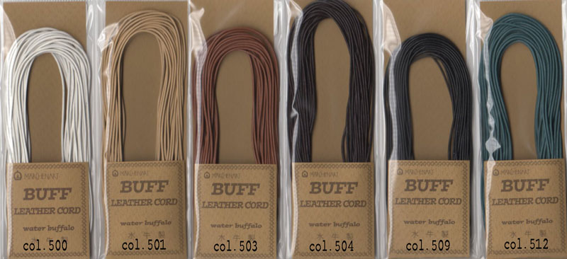 バフレザーコード 1.0mm 5m巻 メルヘンアート 【KY】 Buff leather 丸革 革ひも 牛革 レザーコード 1mm