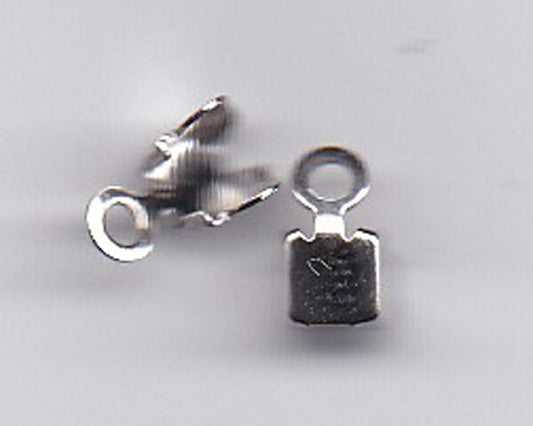 【店頭在庫品】カットビーズチェーン用 チェーンエンド シルバー (二個入り) chend-s【KN】:パーツ