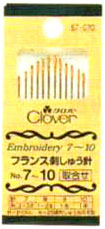 フランス刺しゅう 針 取合せセット No.7~10 クロバー 57-070 【KY】: