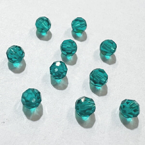 【在庫大特価】高品質ガラスカットビーズ ダイヤ型 4mm ブルージルコン 10個入り【KN】:クリスタルガラス アクセサリー ビーズ手芸