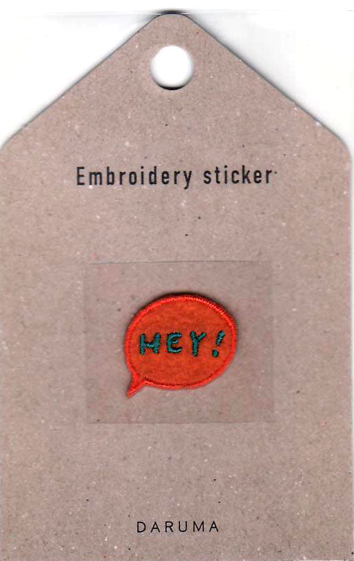 ワッペン 刺しゅうステッカー HEY! 01-8680 col.101 横田 【KY】 シール 刺繍 Embroidery sticker