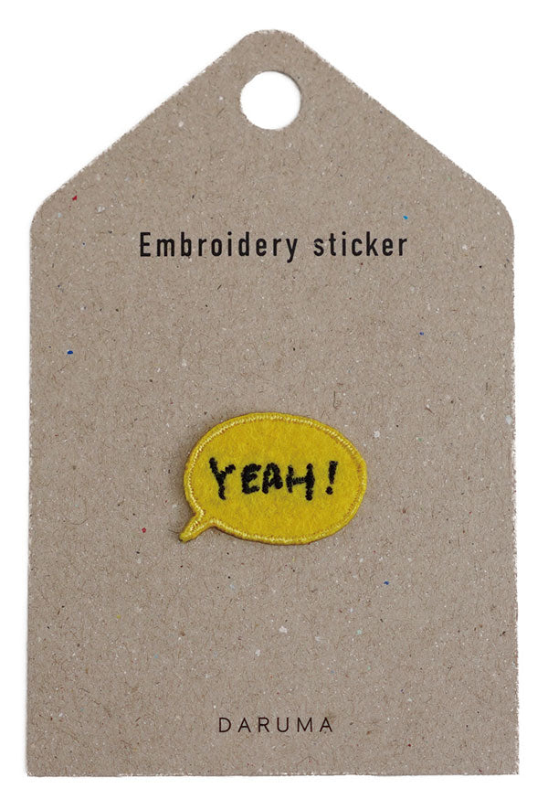 ワッペン 刺しゅうステッカー YEAH! 01-8680 col.103 横田 【KY】 シール 刺繍 Embroidery sticker
