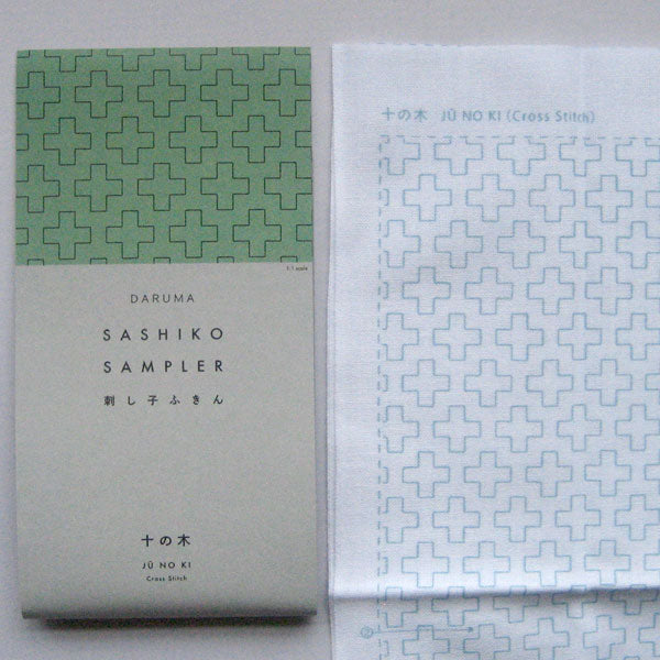 刺し子ふきん 布パック 十の木 1107 (布地:白) ダルマ 【KY】 横田 一目刺し 刺し子 手芸 花ふきん 01-8430
