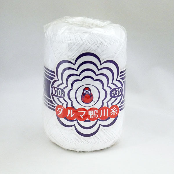KAMOGAWA 鴨川糸 #30 100g 白 ダルマ 【KY】 レース糸 サマーヤーン 春夏 毛糸 レース編み 30番 2085
