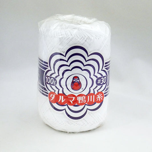 KAMOGAWA 鴨川糸 #30 100g 白 ダルマ 【KY】 レース糸 サマーヤーン 春夏 毛糸 レース編み 30番 2085