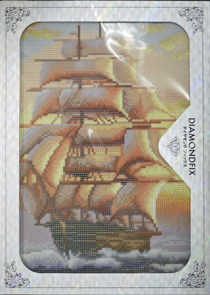ダイヤモンドフィックス 夕日に輝く帆船 10-3498 【KN】ビーズ絵キット