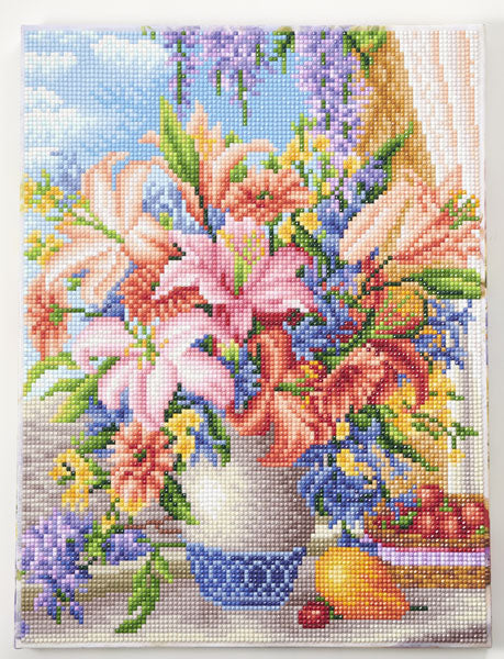 ダイヤモンドフィックス 窓辺のユリ 10-3500【KN】ビーズ絵キット ダイヤモンドアート