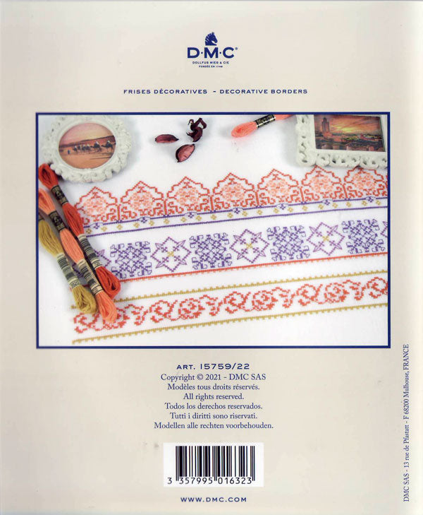 本 DMC クロスステッチ 図案集 BORDURES ボーダー 15759/22 【KN】 FRISES DECORATIVES DECORATIVE BORDERS