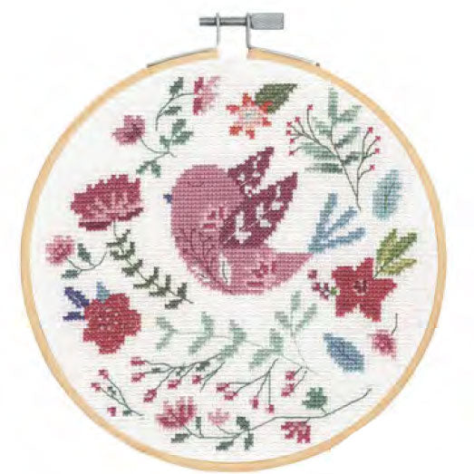 ・ DMC 刺しゅう枠付 刺しゅうキット FOLK BIRD BK1928【KY】FOLK BIRDS クロスステッチ