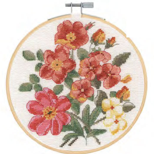 DMC 刺しゅう枠付 刺しゅうキット BOUQET BK1938 【KY】VINTAGE FLOWERS クロスステッチ