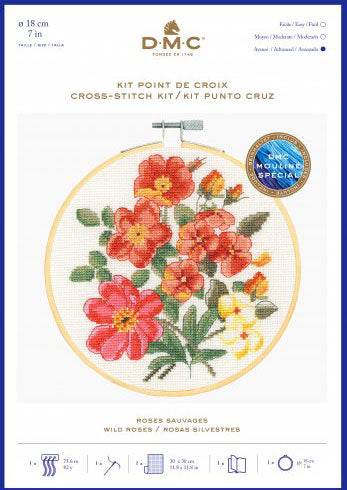 DMC 刺しゅう枠付 刺しゅうキット BOUQET BK1938 【KY】VINTAGE FLOWERS クロスステッチ