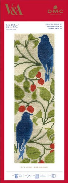 DMC ブックマーク 刺しゅうキット BL1171/77 バード&ベリー 【KY】C.F.A.Voysey クロスステッチ