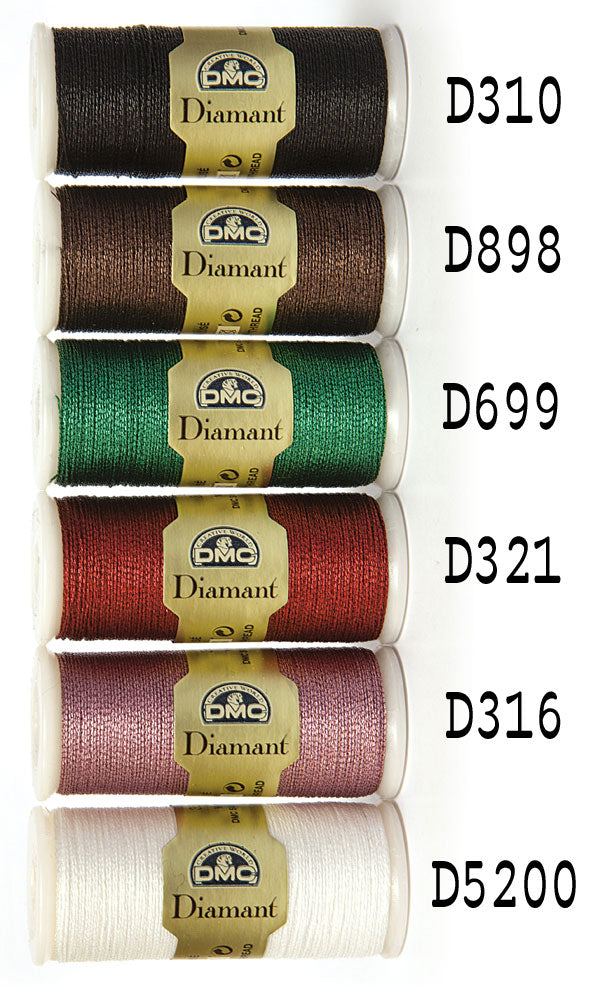 DMC DIAMANT ディアマント メタリック刺繍糸 DMC380 【KN】 ラメ 刺しゅう糸 タティング