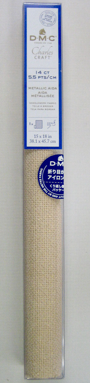 DMC 刺繍布 メタリックアイーダ 14カウント（55目） GD1440BX 色:5282 【KY】: 刺しゅう布 38.1×45.7cm –  毛糸蔵かんざわ