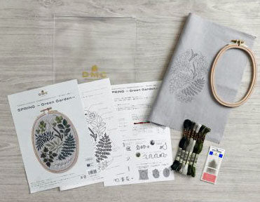 DMC 刺しゅう枠付 刺しゅうキット JPT21 SPRING -Green Garden 【KY】DMC×樋口愉美子