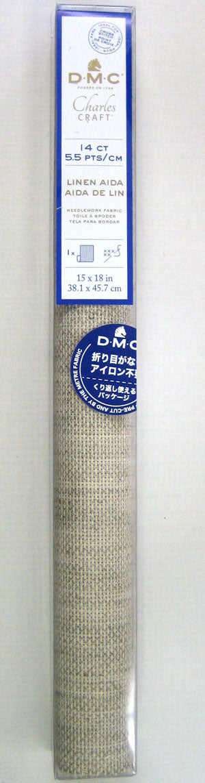 DMC 刺繍布 アイーダリネン 14カウント（55目） LC257BX ECRU 【KY】【MI】 刺しゅう布 38.1×45.7cm AIDA  カットクロス