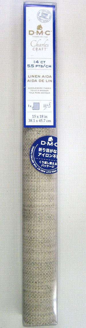DMC 刺繍布 アイーダリネン 14カウント(55目) LC257BX ECRU 【KY】 刺しゅう布 38.1×45.7cm AIDA カットクロス