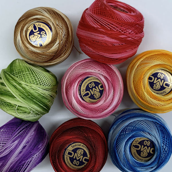 DMC SPECIAL DENTELLES スペシャルダンテル 80番 5g 色4 【KN】#80 レース糸 サマーヤーン タティング レースに最適 グラデーション