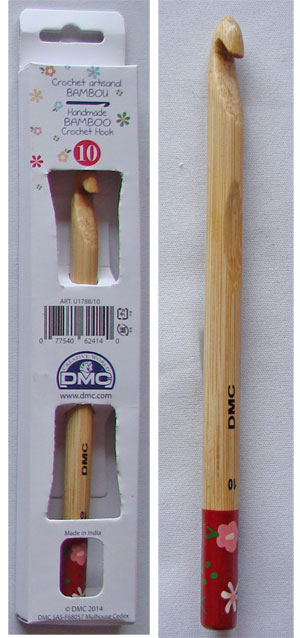 DMC ハンドメイドかぎ針(超極太用10mm) U1788/10 【KN】: Handmade Bamboo Crochet Hook かぎ針 ジャンボ 10mm