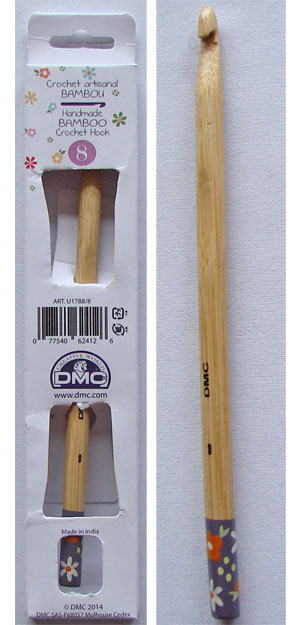 DMC ハンドメイドかぎ針(超極太用8mm) U1788/8 【KN】 Handmade Bamboo Crochet Hook かぎ針 ジャンボ 8mm