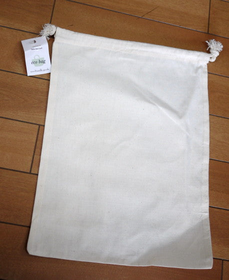 エコバッグ 巾着 M 生成 EC-12 内藤商事 【KY】 26cm×36cm 無地 コットンバッグ