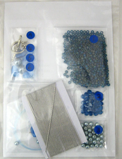 ビーズクロッシェ アクセサリーキット  ツインリングチャームネックレス ブルー Fraw-304 堤まさみオリジナル 【KN】